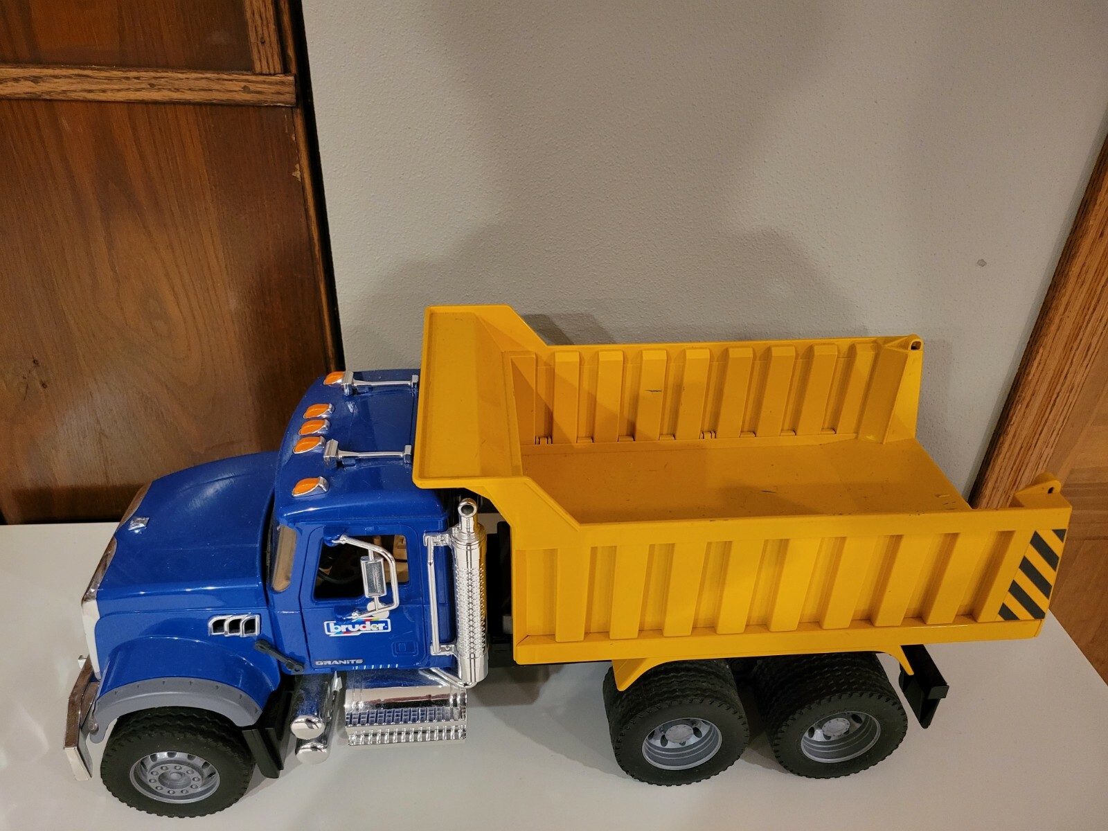 Bruder Used Loose Large Toy Blue Mack Dump Truck Incomplete W/Wear Germany Read