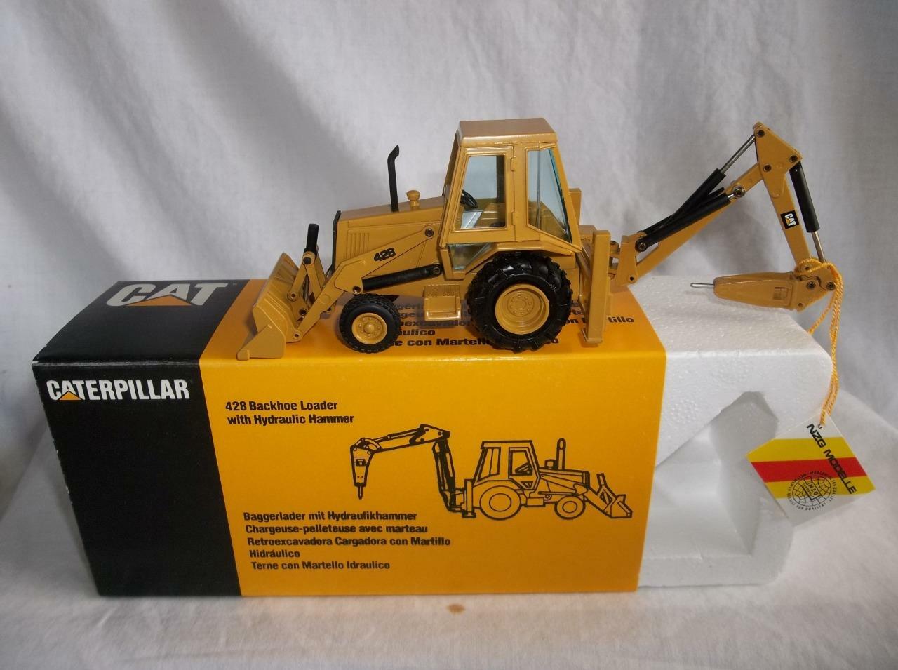 MIB NZG #378.1 CAT 428 Backhoe Loader w/Hydraulic Hammer Ser No 225 1:50 Scale