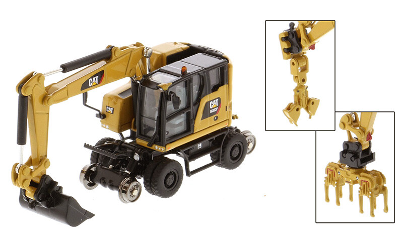 1:87 DM M323F Railroad Wheeled Excavator Construction Equipment Diecast Model