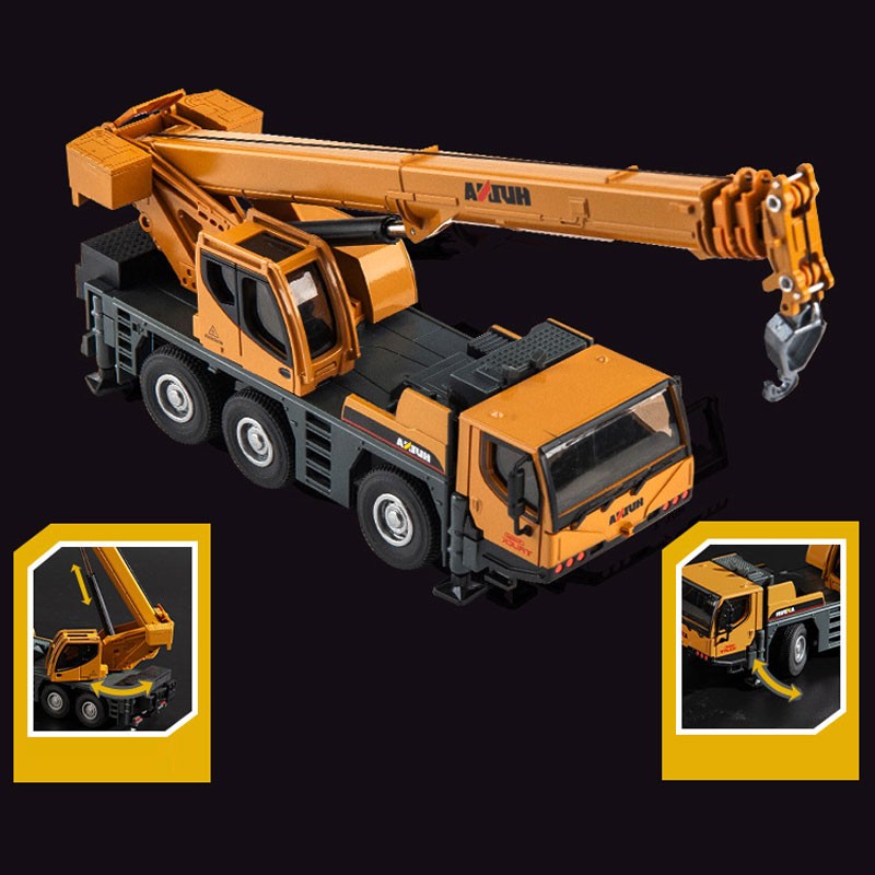 1:50 Crane Toy Truck for Boys Diecast Construction Vehicle Model Kids Gifts