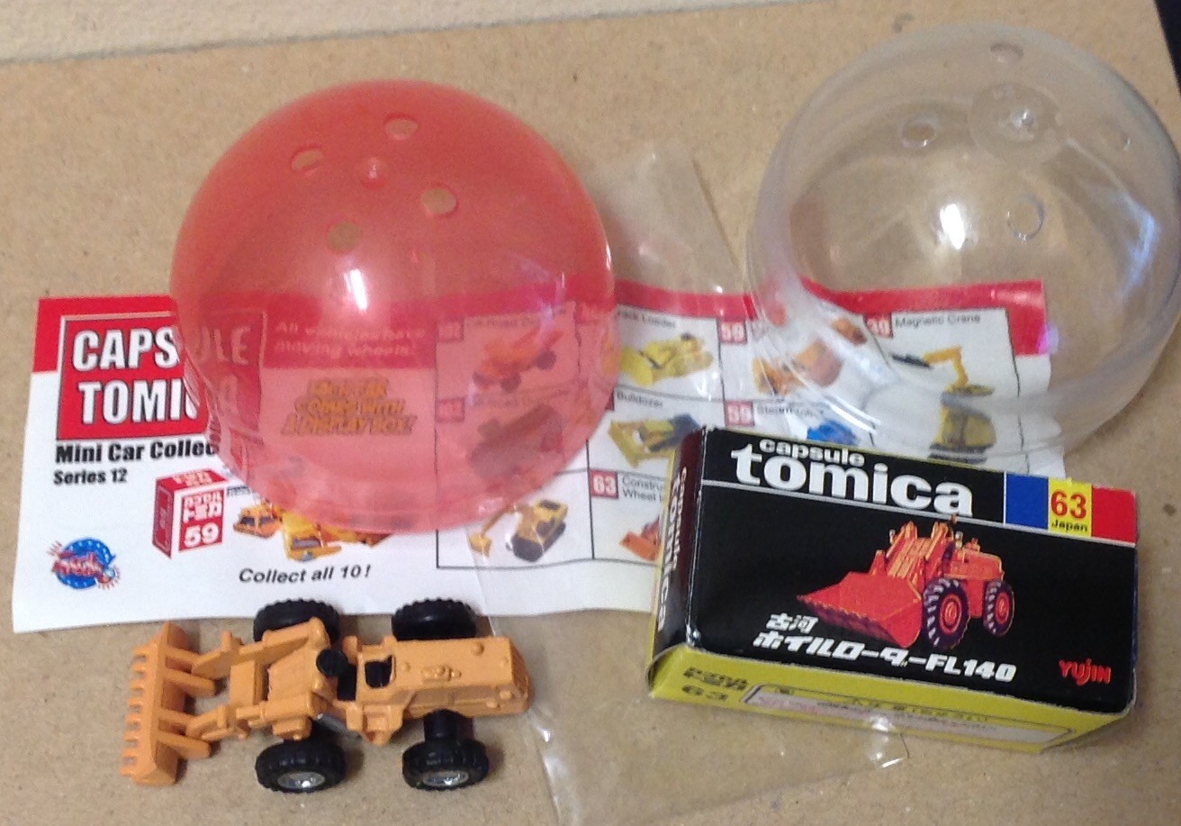 Capsule Tomica ConstructIon 63 Wheel Loader 2006 series 12 Yujin mini car Tomy