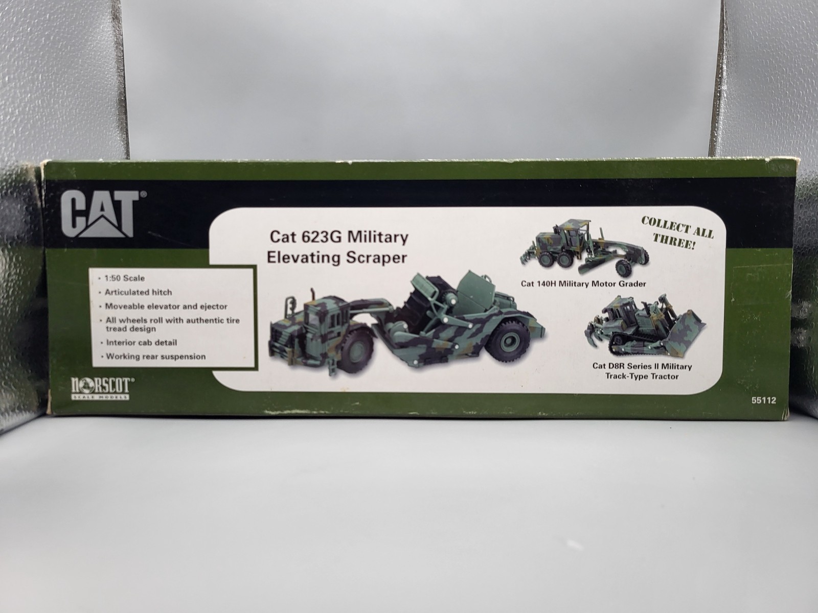Norscot 55112 1:50 CAT 623G Military Elevating Scraper, $7/$3/$15 Ship