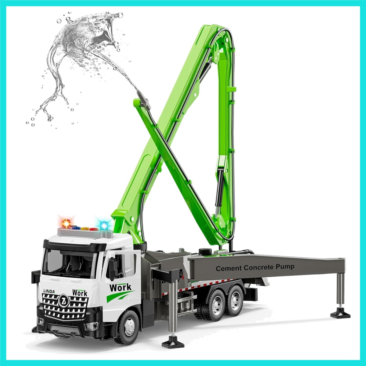 Cement Concrete Pump Truck Toy – Extendable Concrete Boom Pump Construction T…
