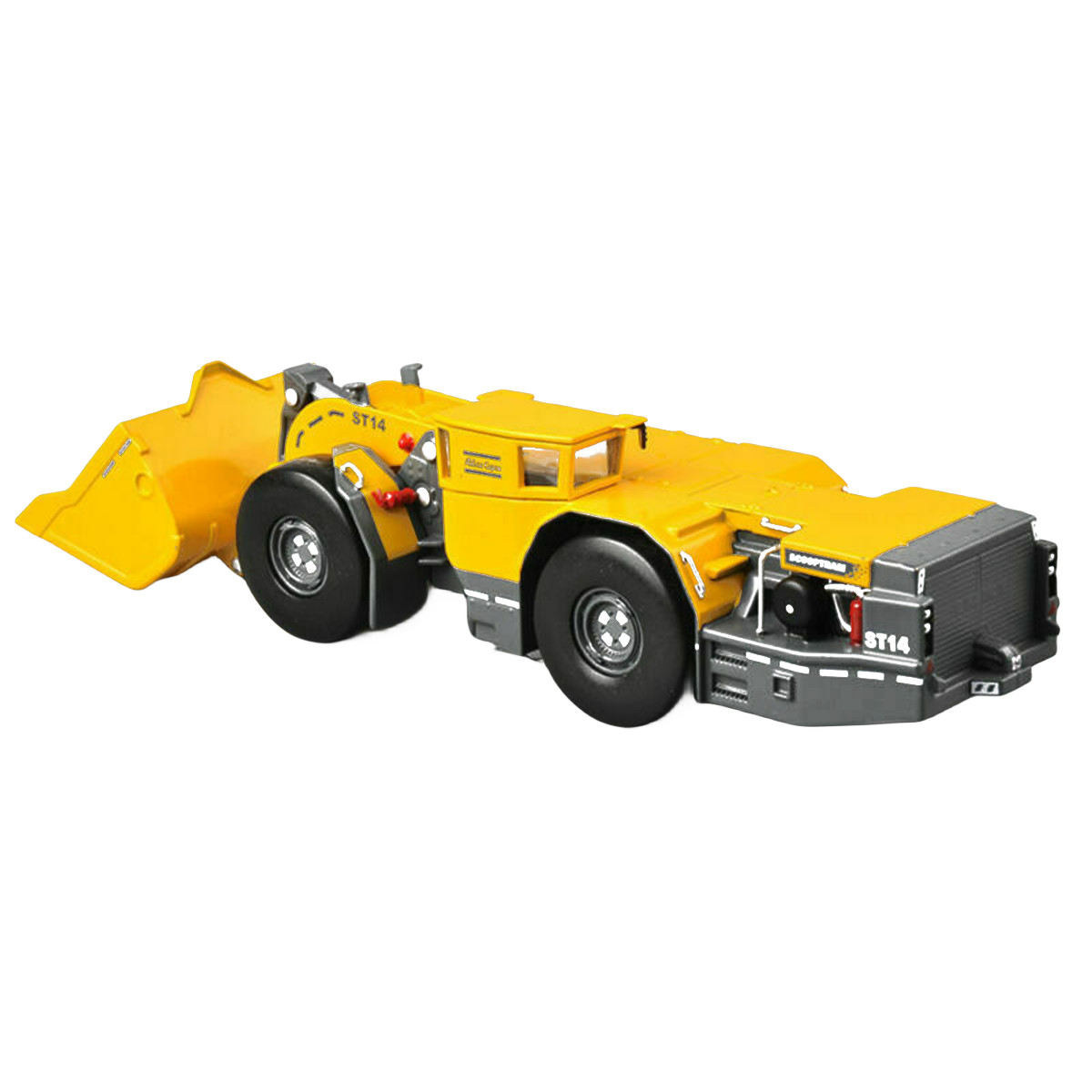 1:50 Atlas Copco Scooptram ST14 Underground Loader Truck Push Dozer Model Car