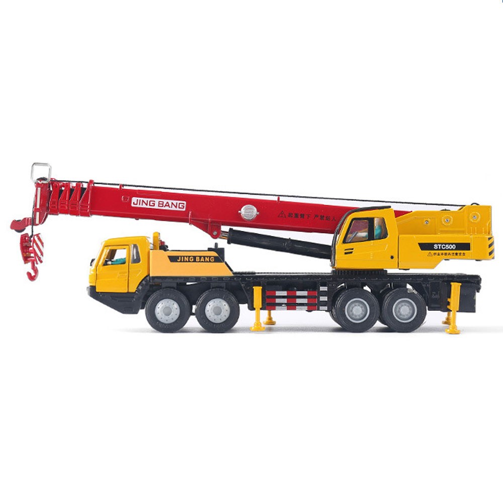 Mega Crane Truck Toy Diecast Model Construction Equipment for Boys Kids Red
