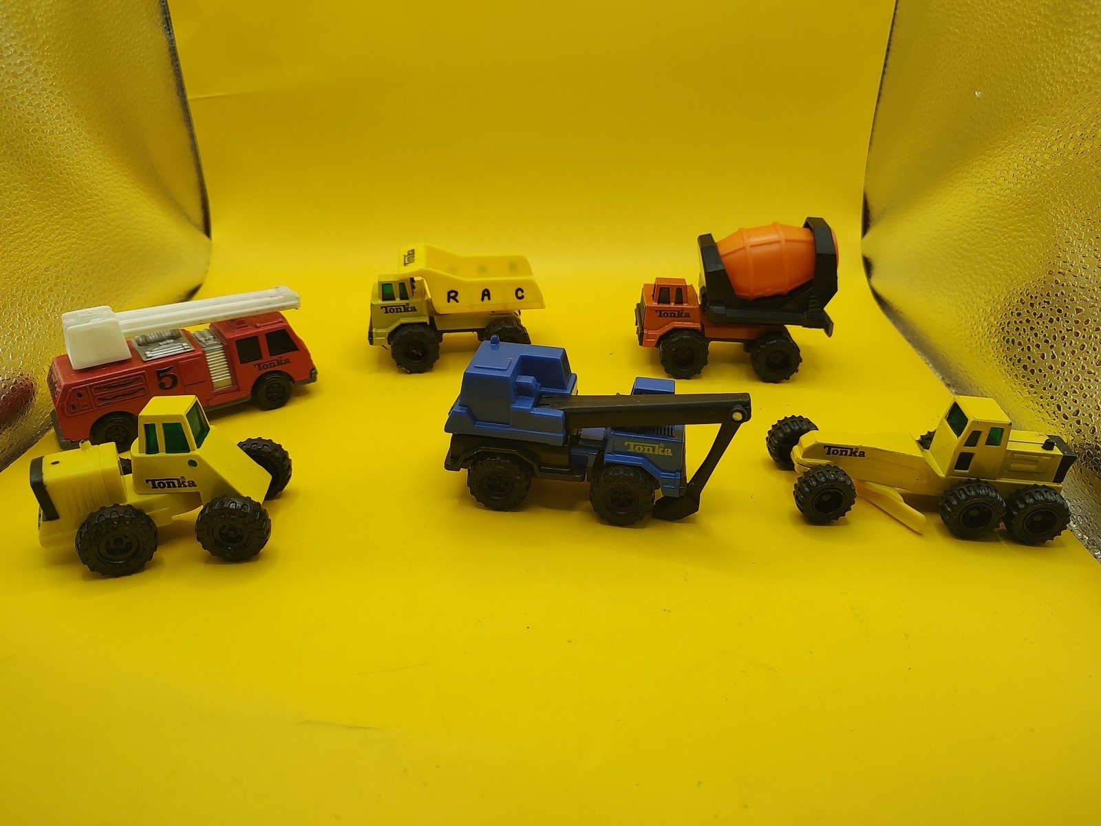 Vintage Lot Of 6 Tonka Metal And Plastic Diecast Construction Equipment Vehicle