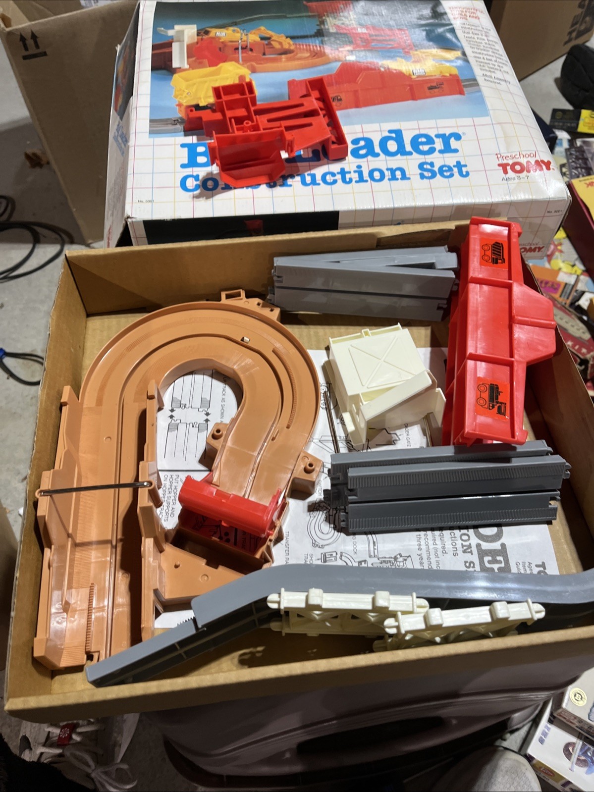 1989 Tomy Big Loader Construction Missing Parts, Clean