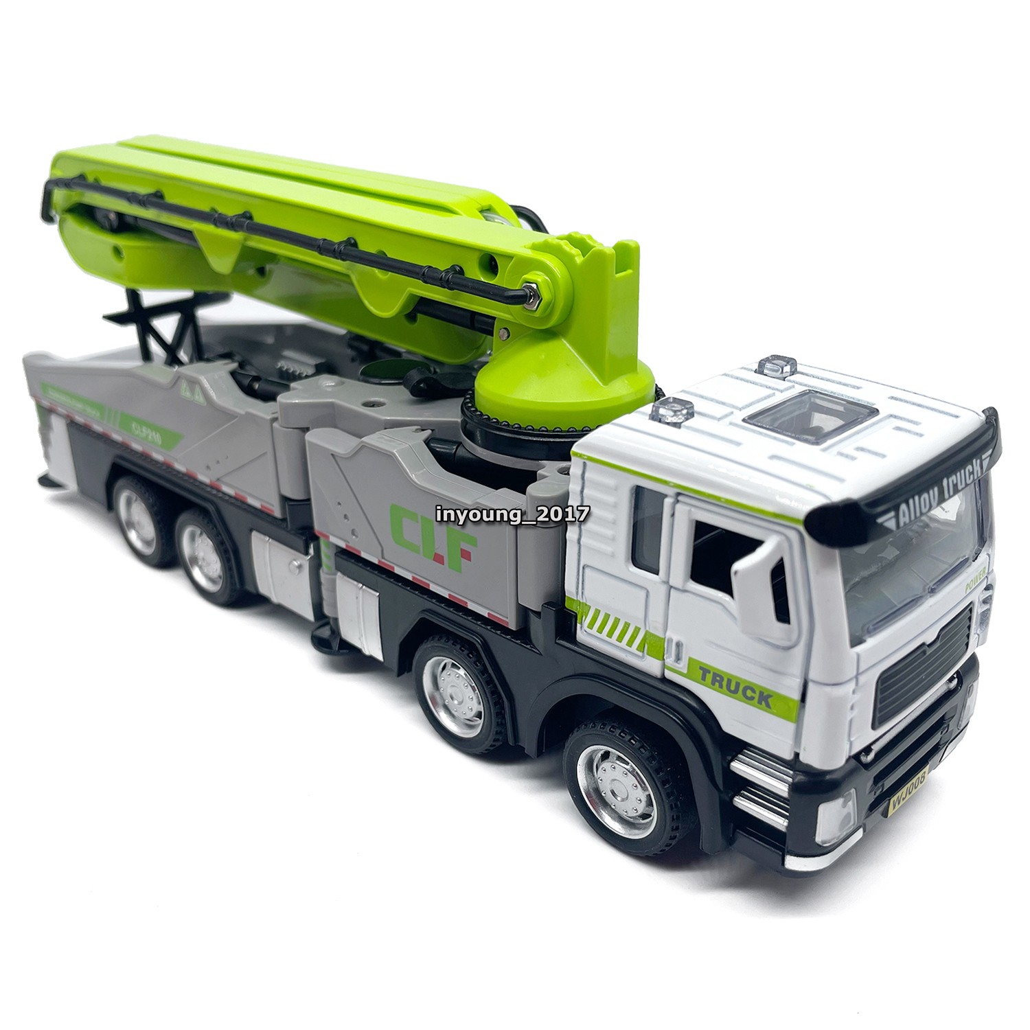 1:60 Concrete Pump Truck Model Toy Car Diecast Construction Toy Vehicle White
