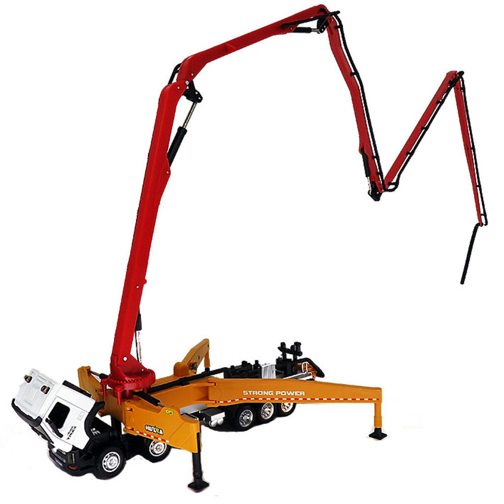 Concrete Pump Truck Model Toy Construction Vehicle Diecast Toy Car Orange