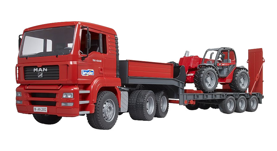 Bruder 1/16 Man Low Loader Truck w/ Manitou Telescopic Loader MLT 02774