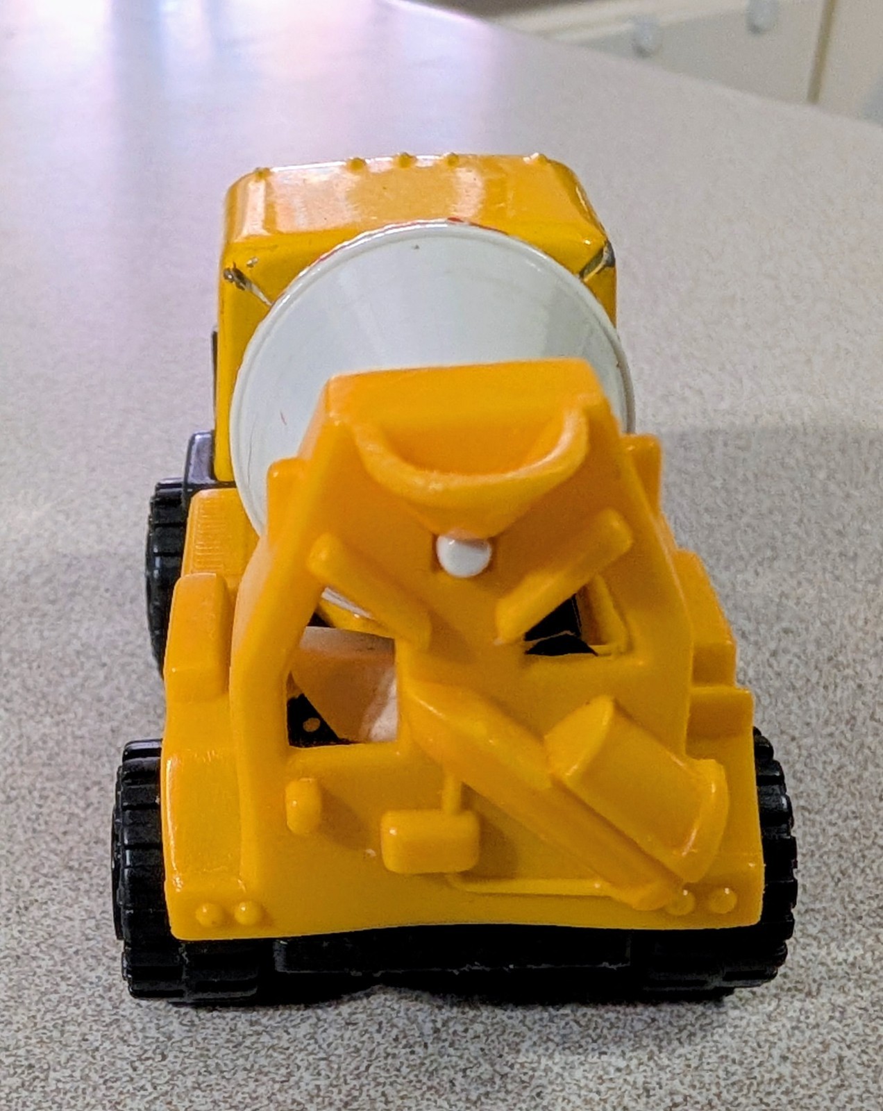 Buddy L 1989 yellow white black plastic cement mixer truck