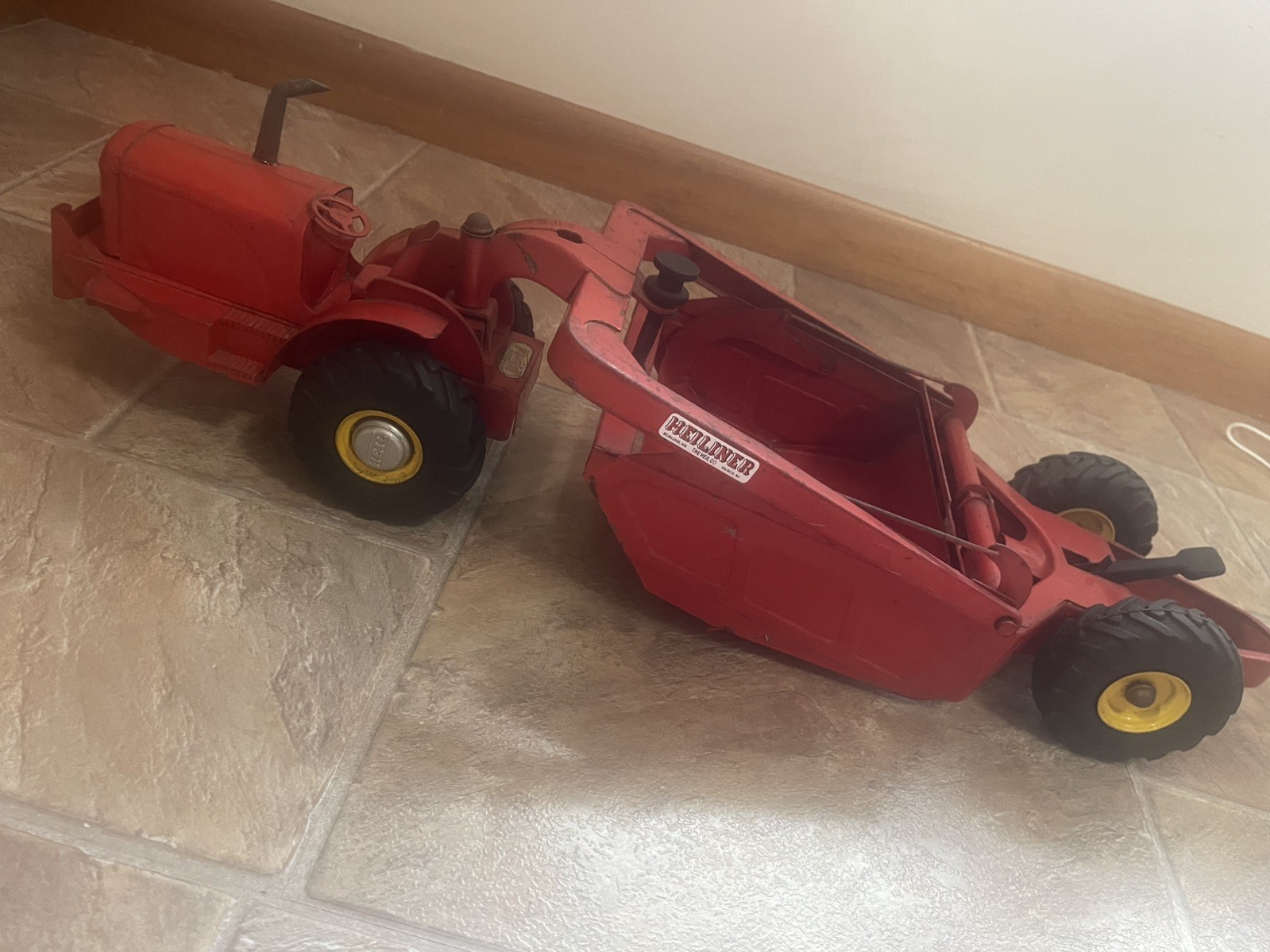 Doepke Model Toys HEILINER scraper/Earth Mover–1951–huge 29″ long–NICE–LOOK