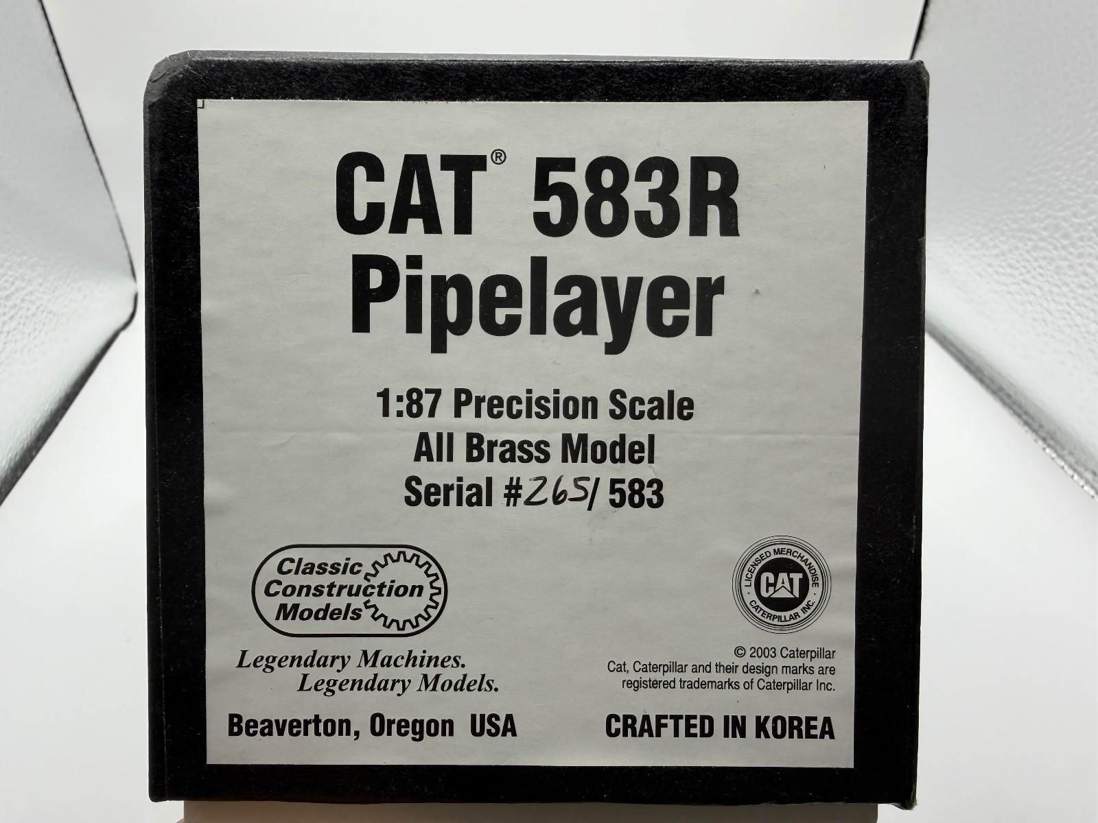 CCM CAT 583R Pipelayer 1:87 precision brass model #265/583