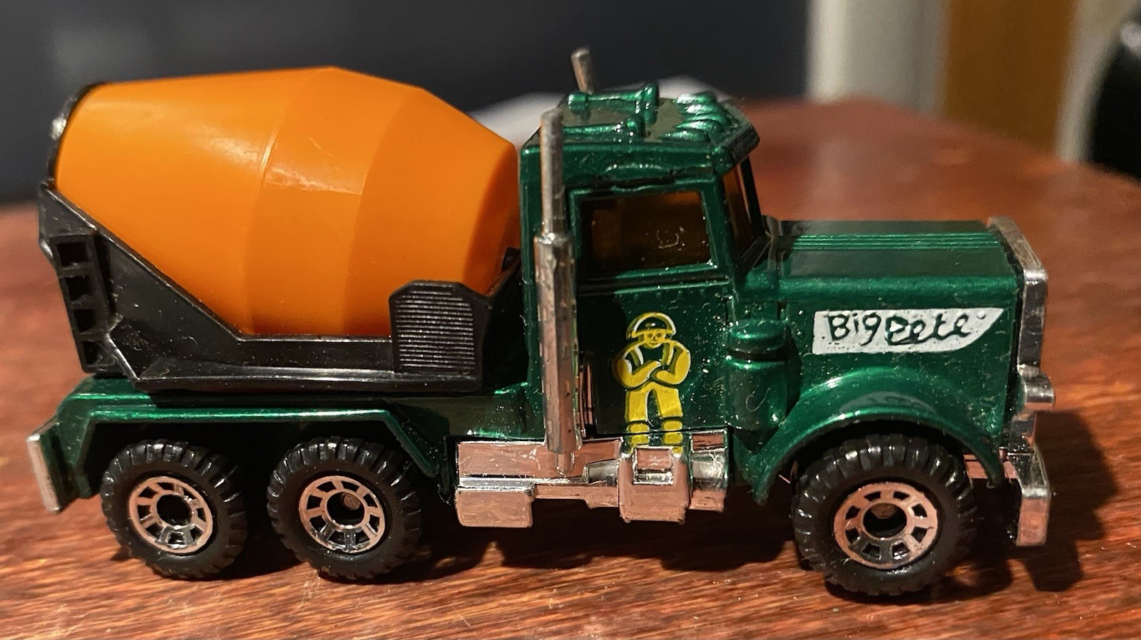 Matchbox Peterbilt Cement Mixer Diecast Truck Green Orange Black Silver