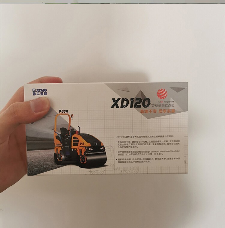 1:25 XCMG XD120 Road Roller Construction Machinery Equipment Diecast Model