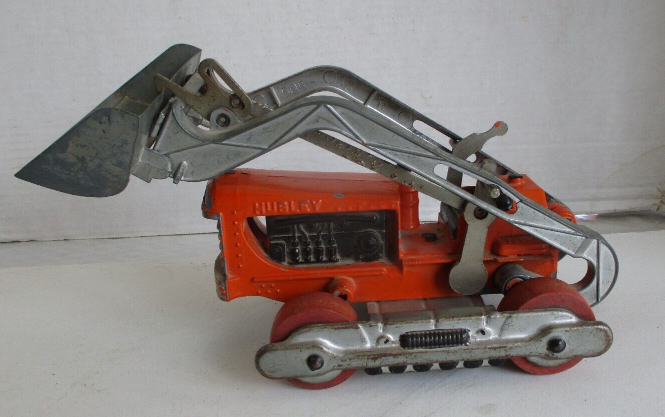 Vintage 1950s Hubley Construction Dozer Crawler front end loader