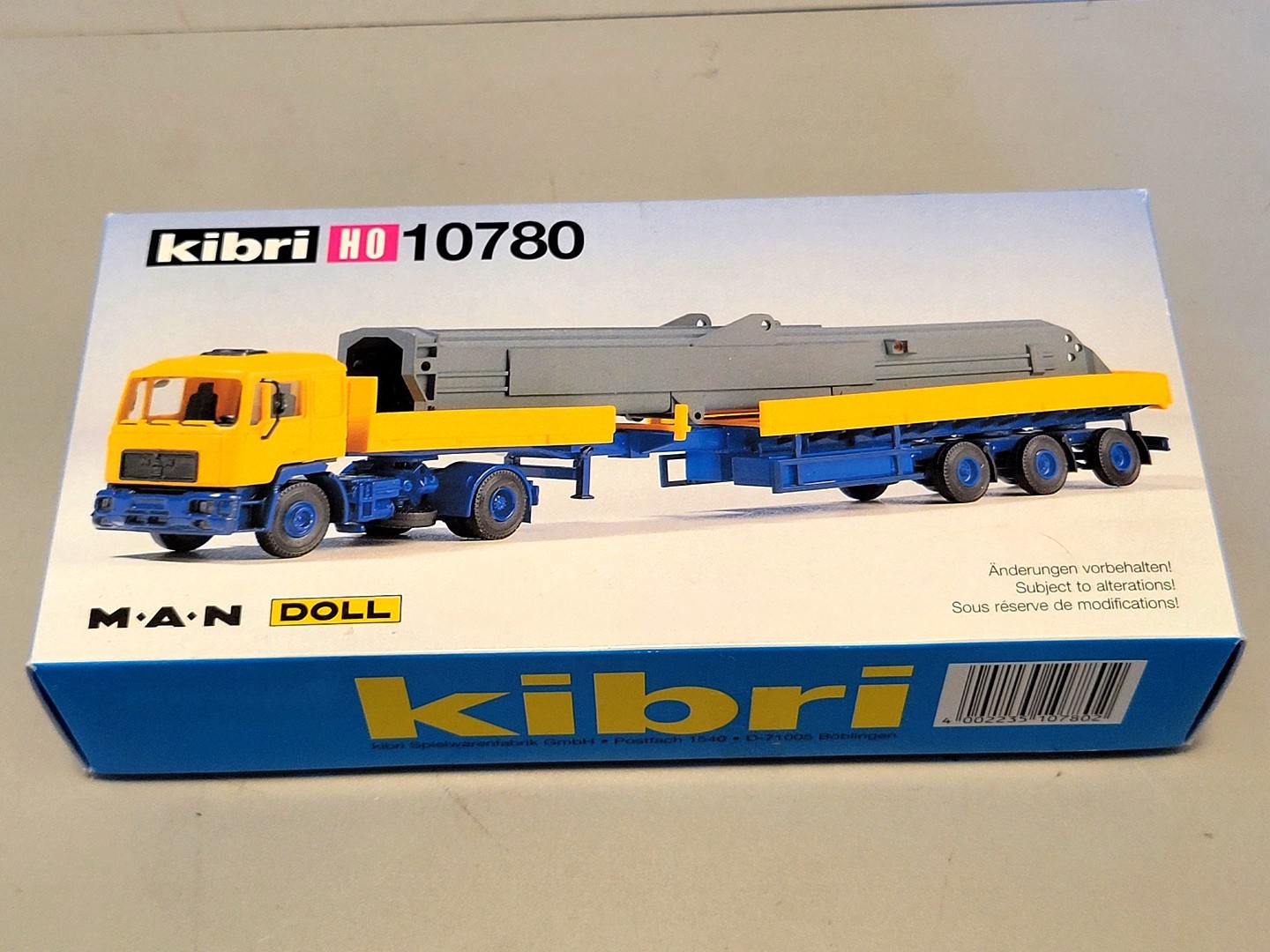 KIBRI HO 1/87 KIT #10780 MAN Truck w Crane Boom Load NEW Sealed