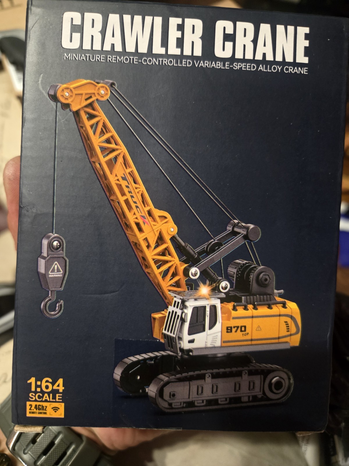 1:64 RC Crawler Crane Alloy Remote Control Yellow/Black/White NO.555-105