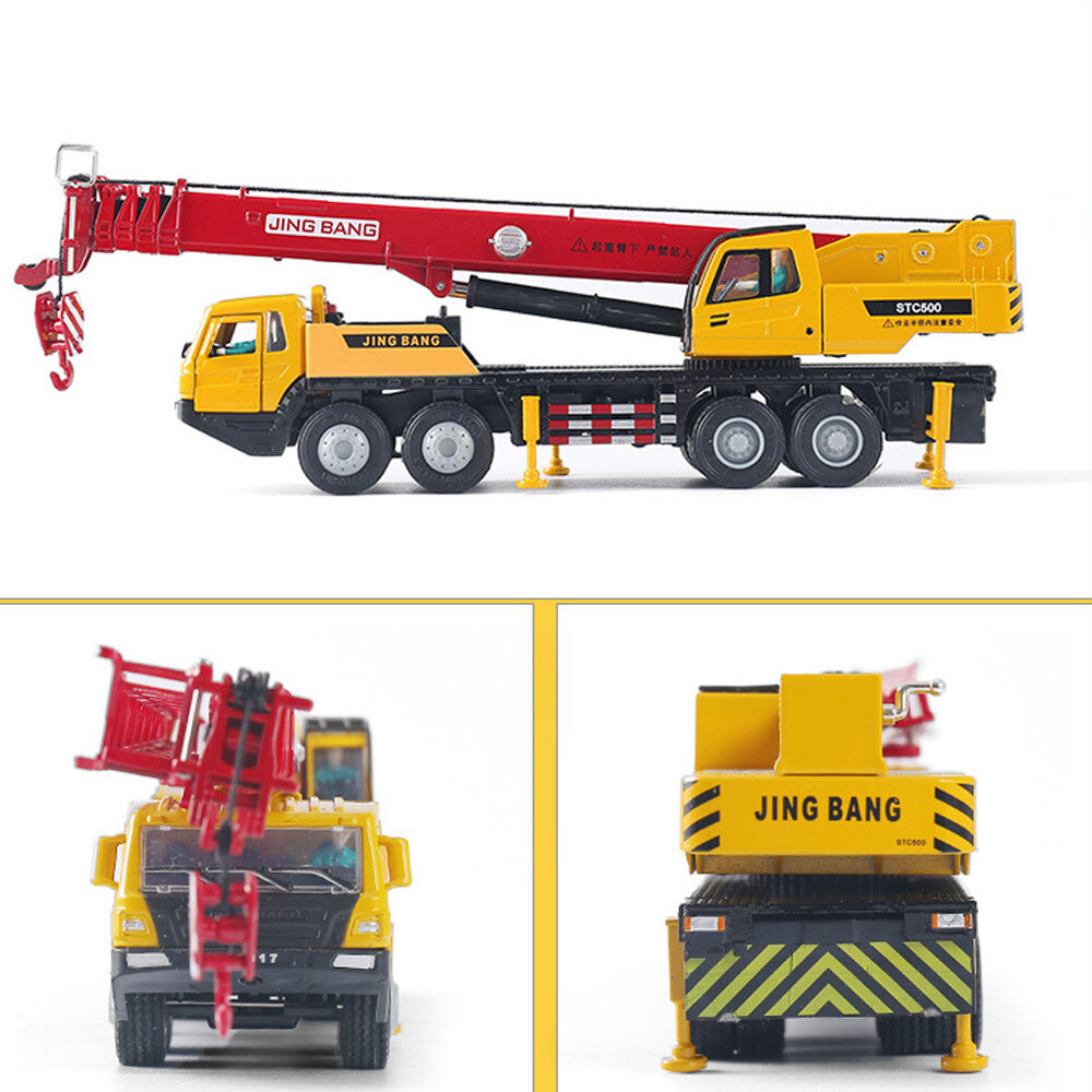 Mega Crane Truck Toy Diecast Model Construction Equipment for Boys Kids Red