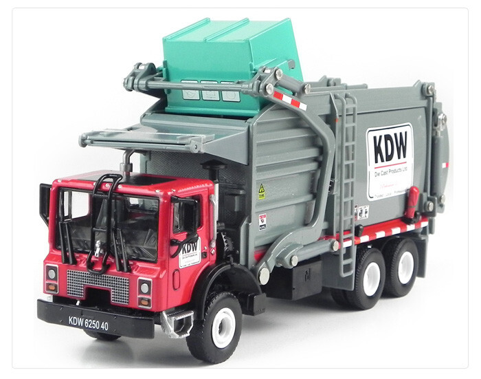 Diecast Material Handling Transport Truck 1:24 Scale Waste Removal Vehicle Model