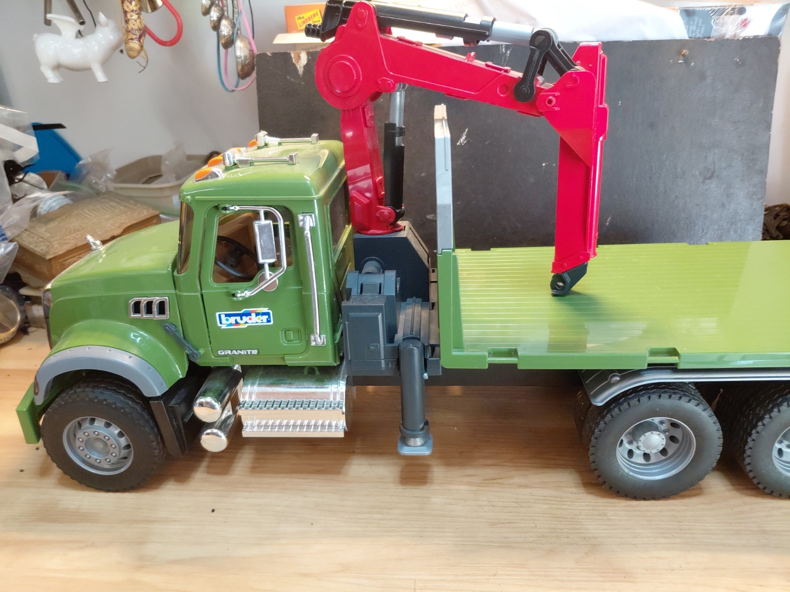 Bruder Mack Granite 24 Inch Timber Truck Loading Crane Grapple Missing Nice