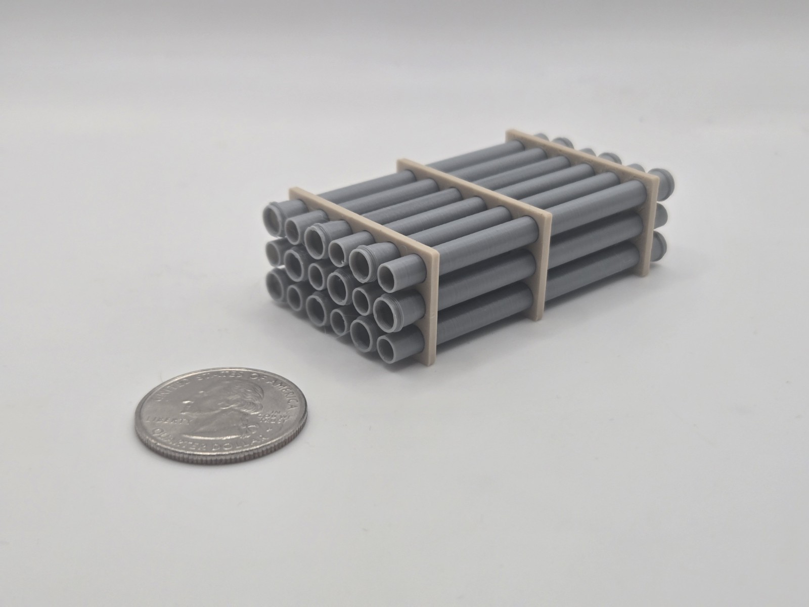 1/64 Scale 12″ Grey Pipe Trailer Load/Diorama Accessory