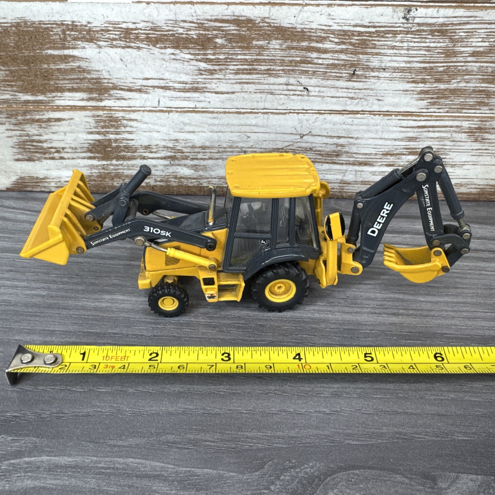 John Deere Ertl Diecast 1/50 Scale Yellow 310 SK Backhoe Loader Construction