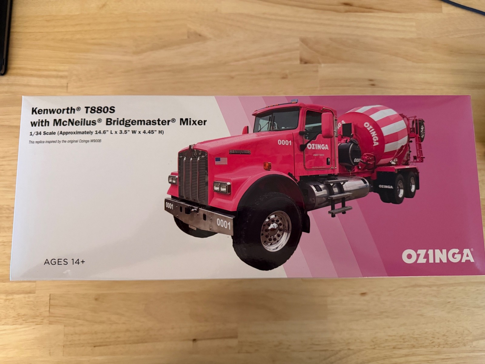 Ozinga Pink Cement Mixer Diecast Truck Model 0001 White Construction