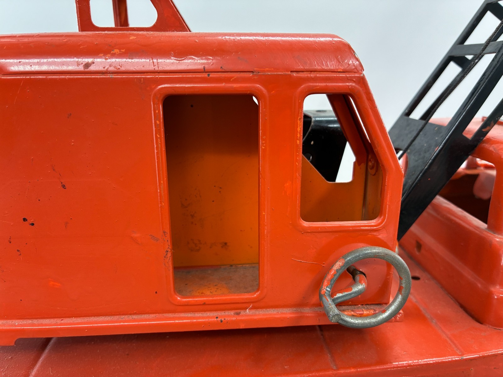 Vintage Tonka State Hi-Way Mobile Clam Crane Painted Orange Works Steel Toy 60s