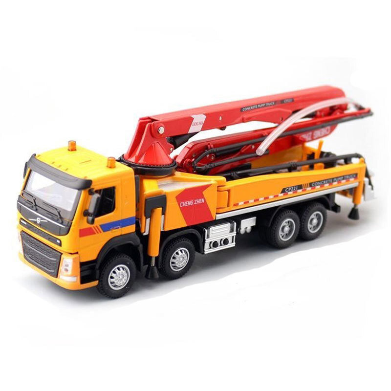 1:50 Concrete Pump Truck Toy Diecast Construction Toy Trucks Toy Vehicle Yellow