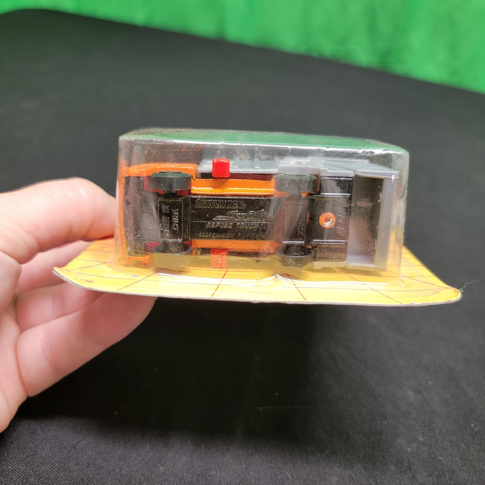 Matchbox REFUSE TRUCK Diecast #36 1993 Orange w/ Grey Dumper