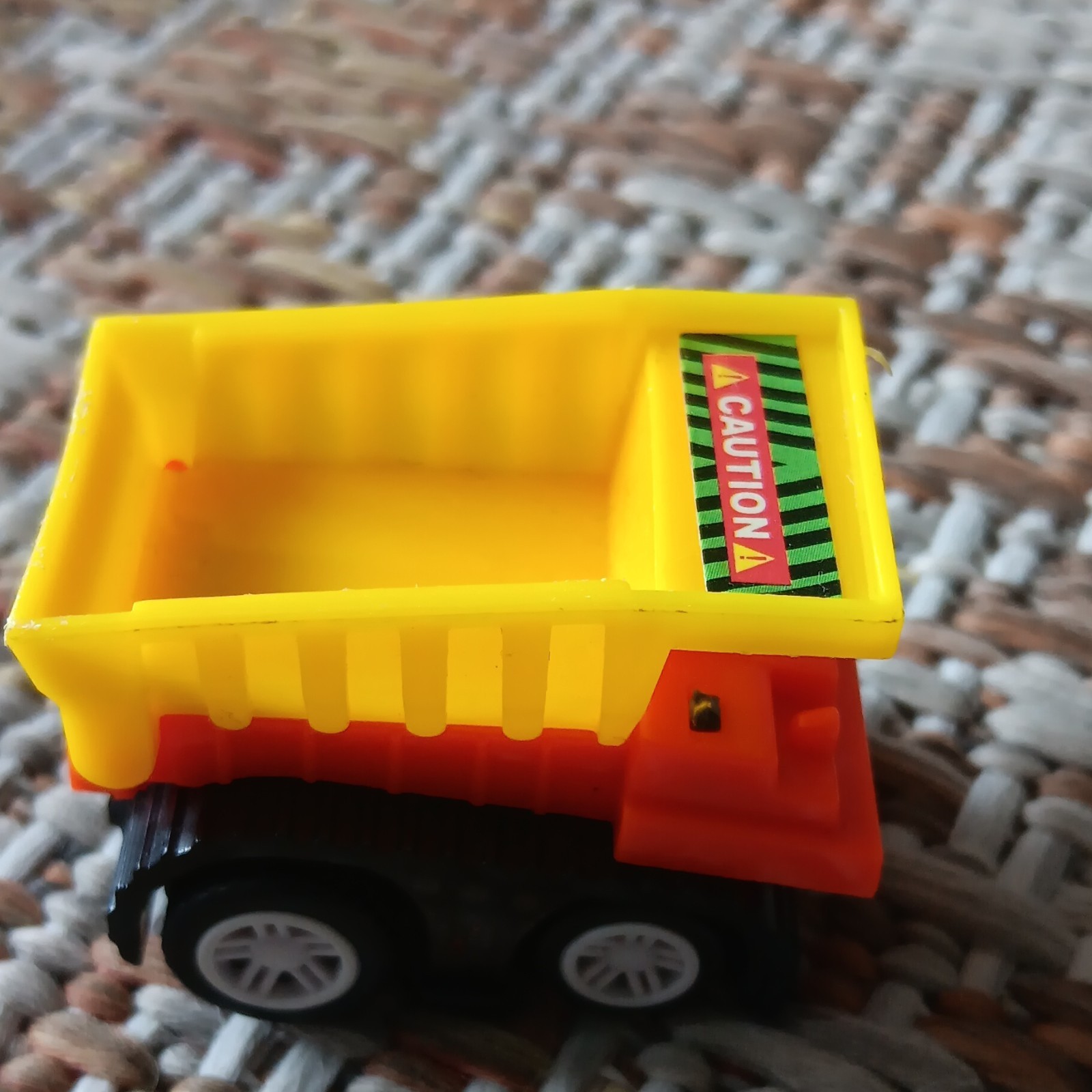 Plastic Dump Truck Toy Yellow Orange Black Diecast for Ages 3-4 Years