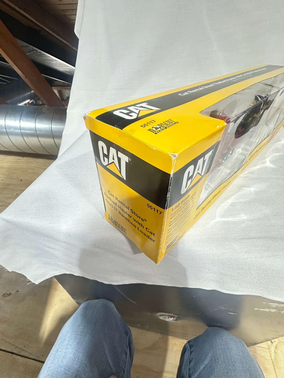 Caterpillar Rental Store Semi With 420D IT Backhoe Set By Norscot 1/50th Scale