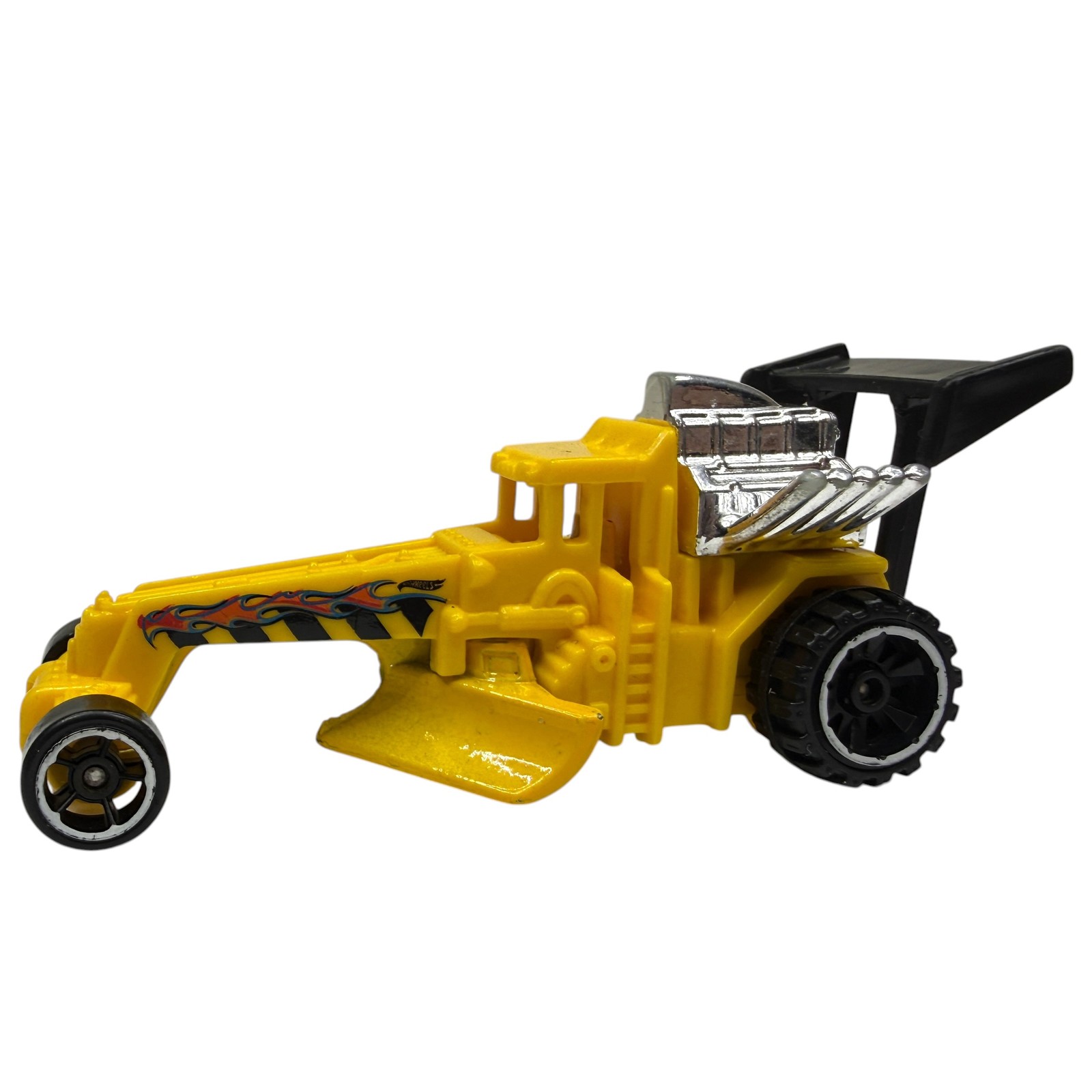 Hot Wheels Dragster Dozer Road Grader Yellow Flame Decals Diecast Toy Car CFH84