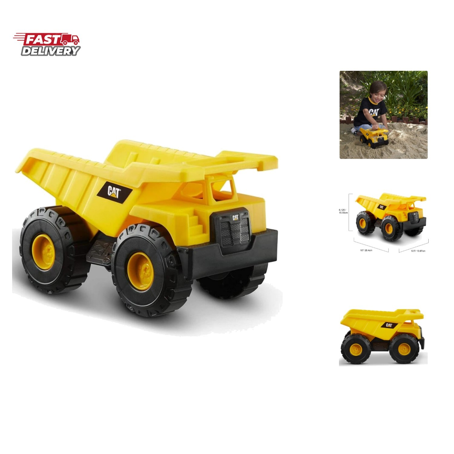CAT Construction Toys, Construction Fleet 10″ Dump Truck Toy – Heavy‑Duty Pla…