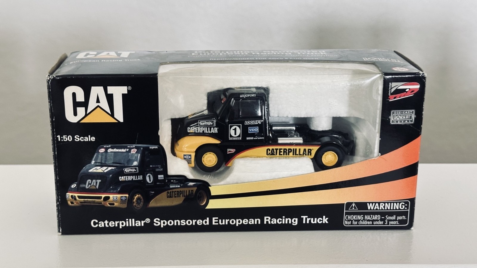 Norscot CAT Racing Truck & CB-534D XW Compactor 1:50 Diecast Boxed