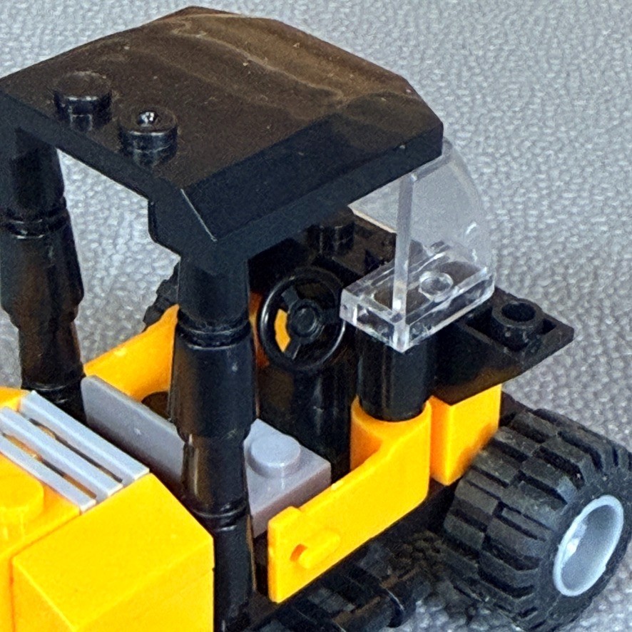 Mini Construction Vehicle Forklift Loader Building Block Toy Yellow Black
