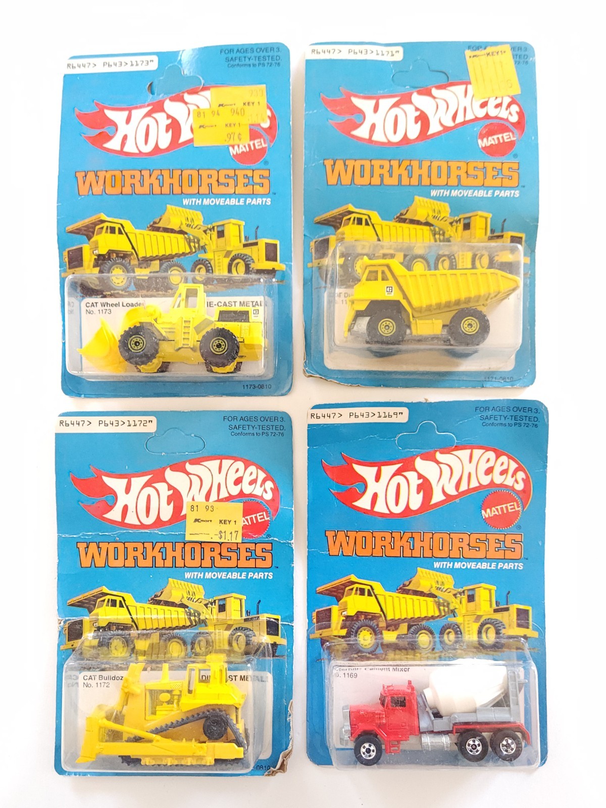Vintage 1979 Hot Wheels Workhorses 1169 1171 1172 1173 Construction Toy Lot
