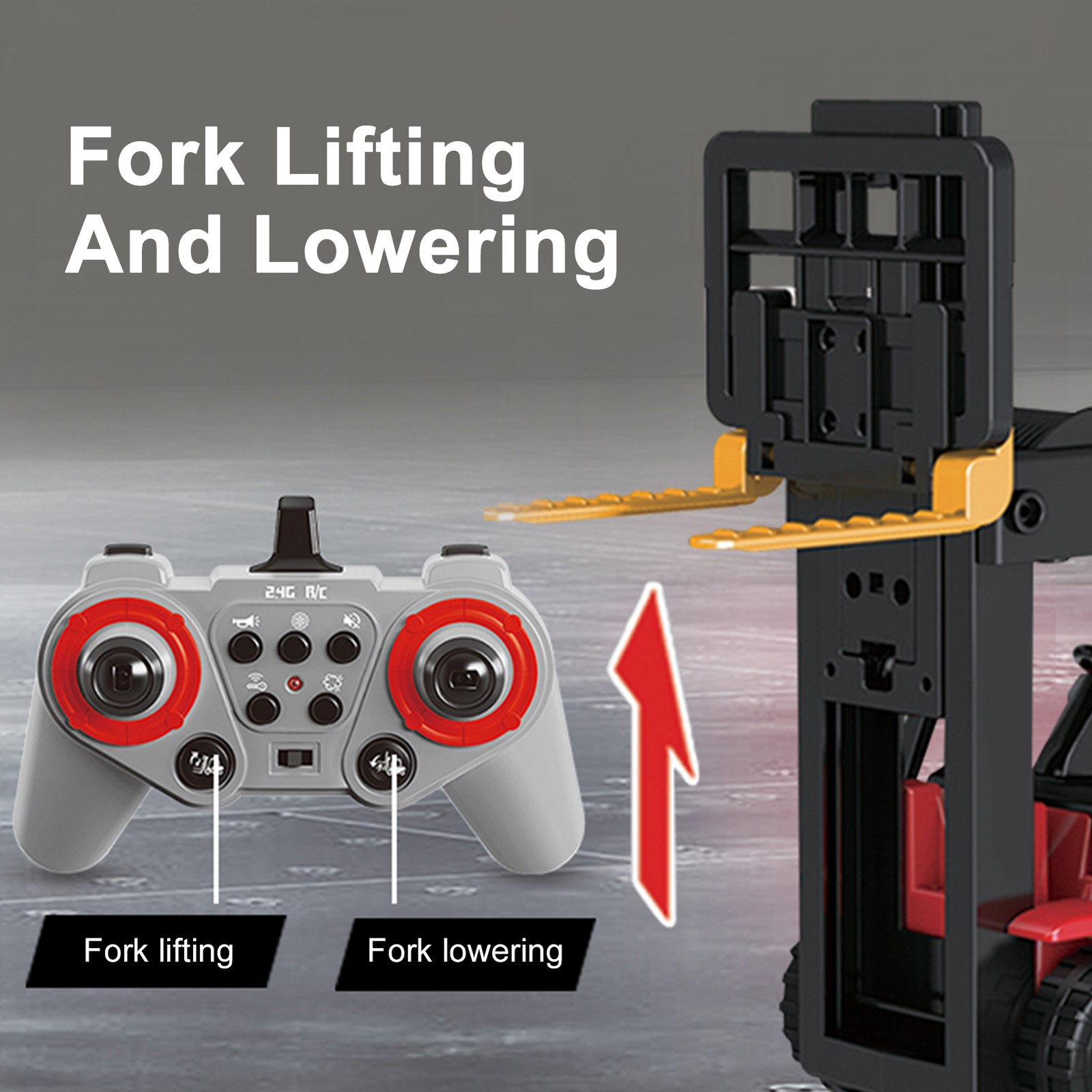 1/24 Scale Remote Control Forklift 2.4Ghz RC Construction Vehicle Toy With AMKN