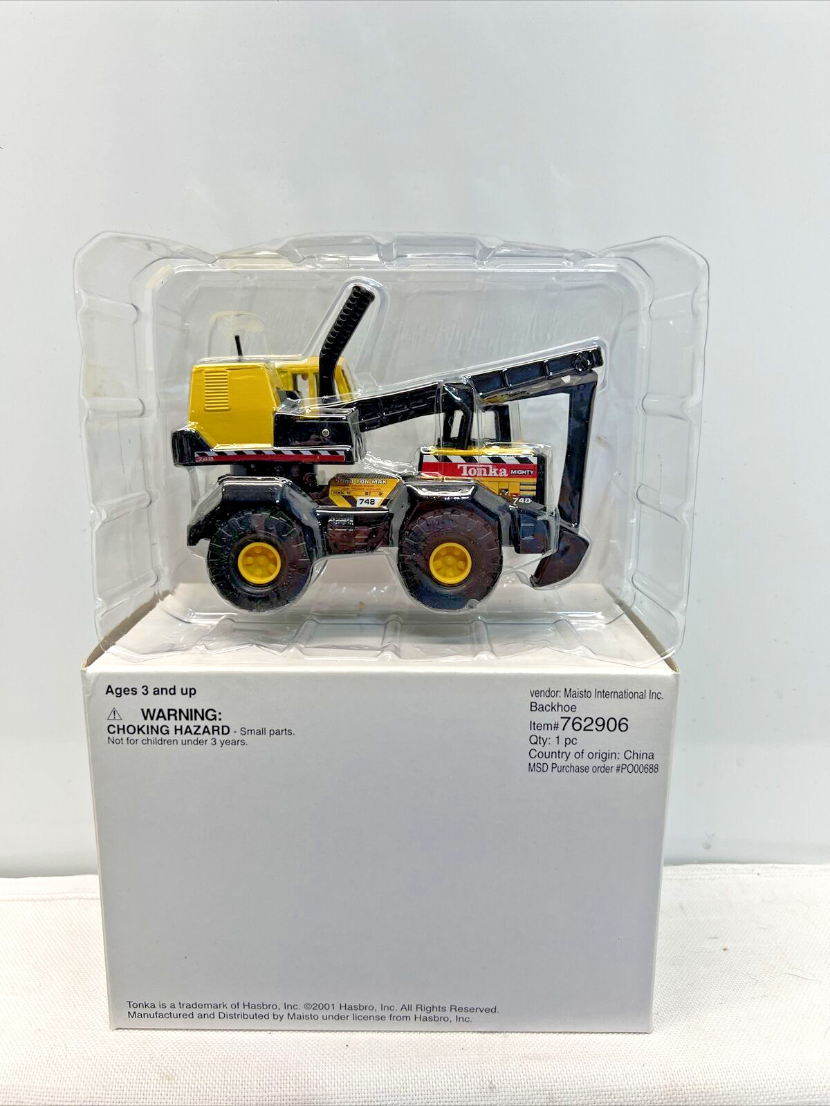 Vintage Maisto Hasbro Tonka Mini Mighty 748 Backhoe Toy #762906 New In Box