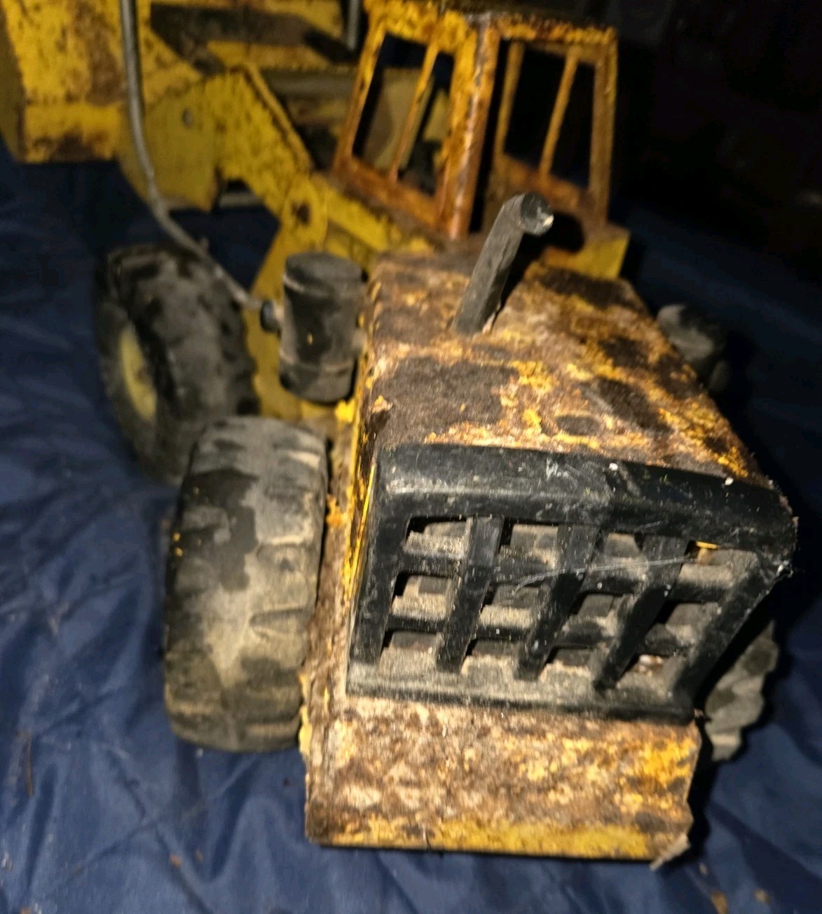 Vintage Mighty Tonka Truck Front End Loader Yellow Steel For Parts/Restoration