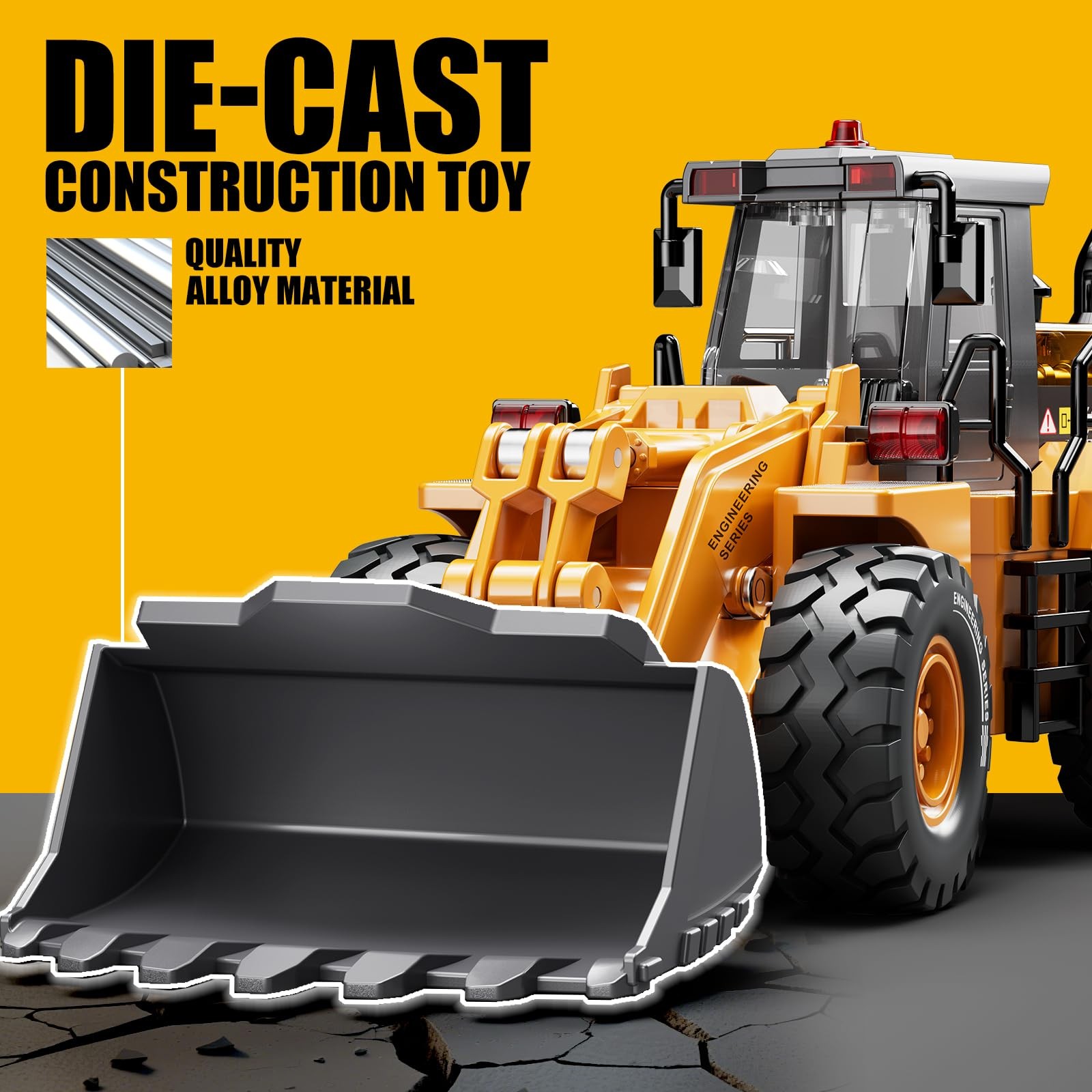 Kids Metal Construction Toys – Bulldozer, Upgraded Construction Vehicle with …