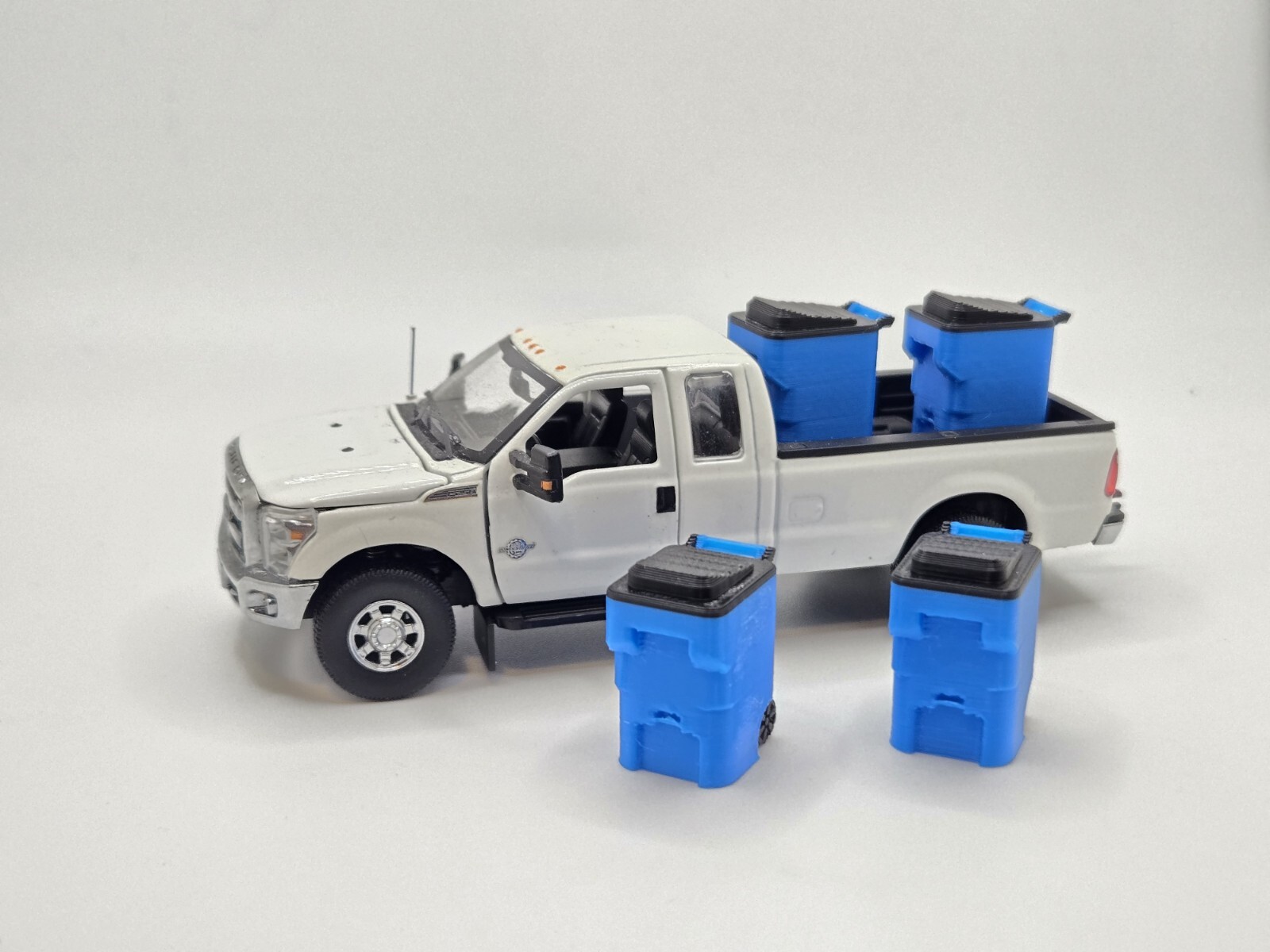 1/50 Scale Trash Bins *4 Pack* in Light Blue