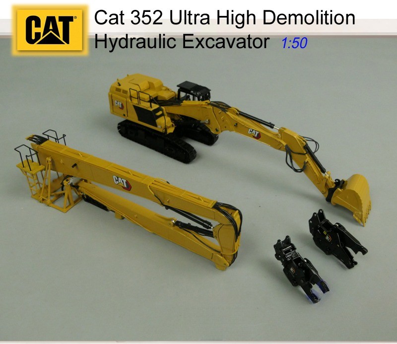 1:50 DM CAT352 Ultra High Demolition Hydraulic Excavator Machine Diecast Model