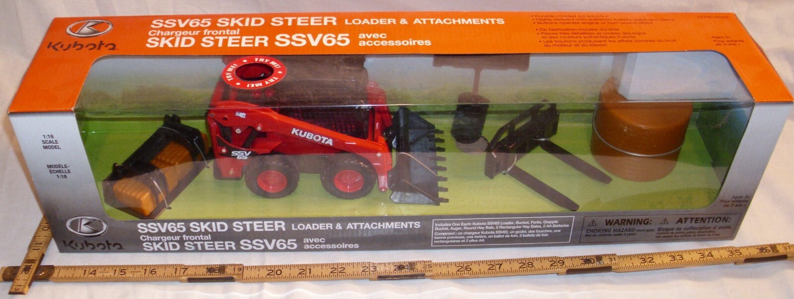 KUBOTA SSU65 SKID STEER LOADER CONSTRUCTION SET MODEL 1:18 NEW RAY NEW