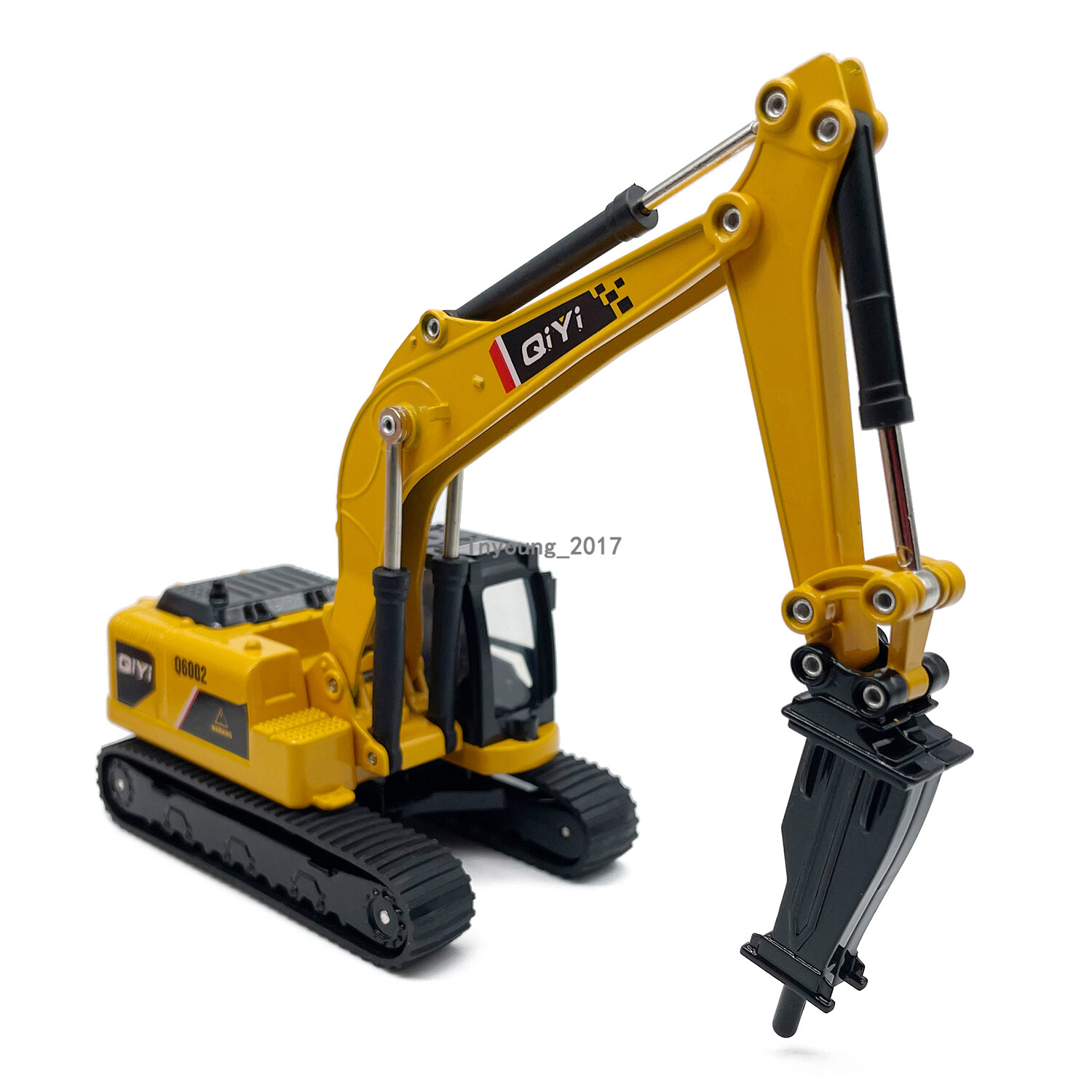 1:60 Drill Excavator Truck Toy Metal Diecast Construction Equipment Model Yellow
