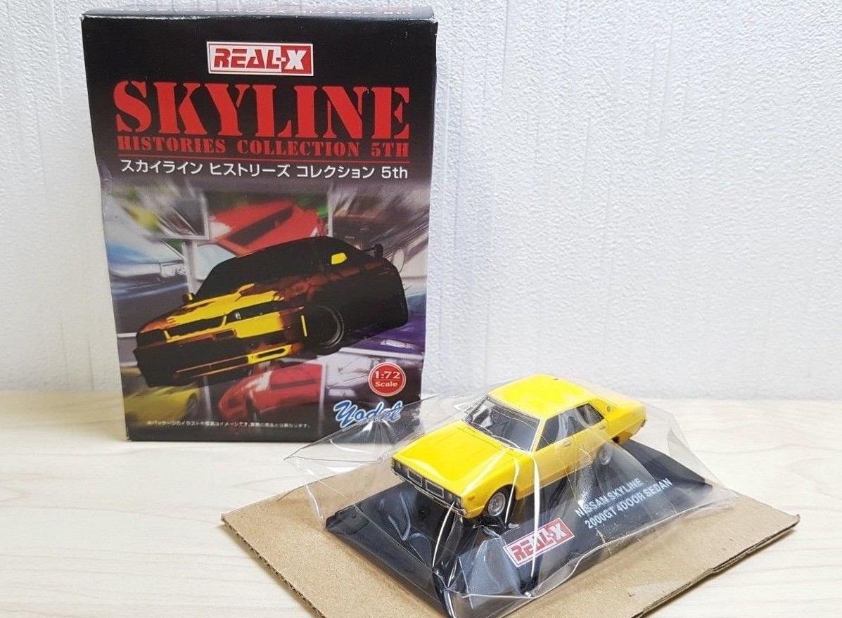 1/72 Real-X NISSAN SKYLINE 2000GT 4 DOOR SEDAN YELLOW diecast car model
