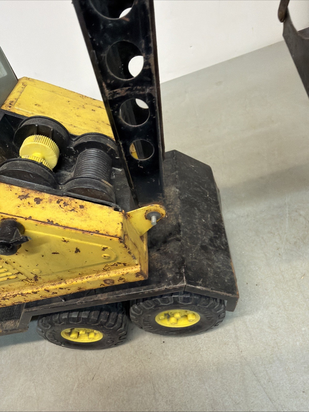Vintage 1960s NY-LINT Toy Truck Michigan Equipment Crane Metal Pressed Steel