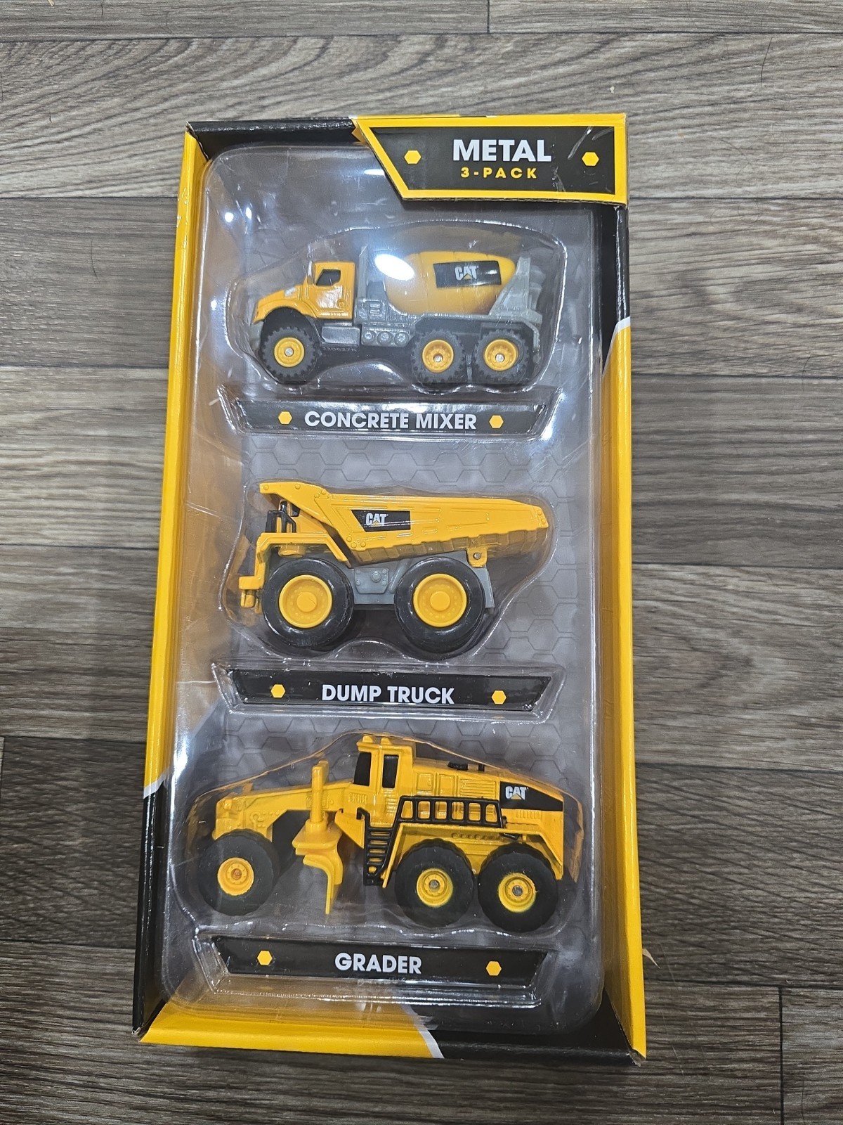 CAT Die Cast Concrete Mixer Dump Truck and Road Grader Construction Vehicle 3+