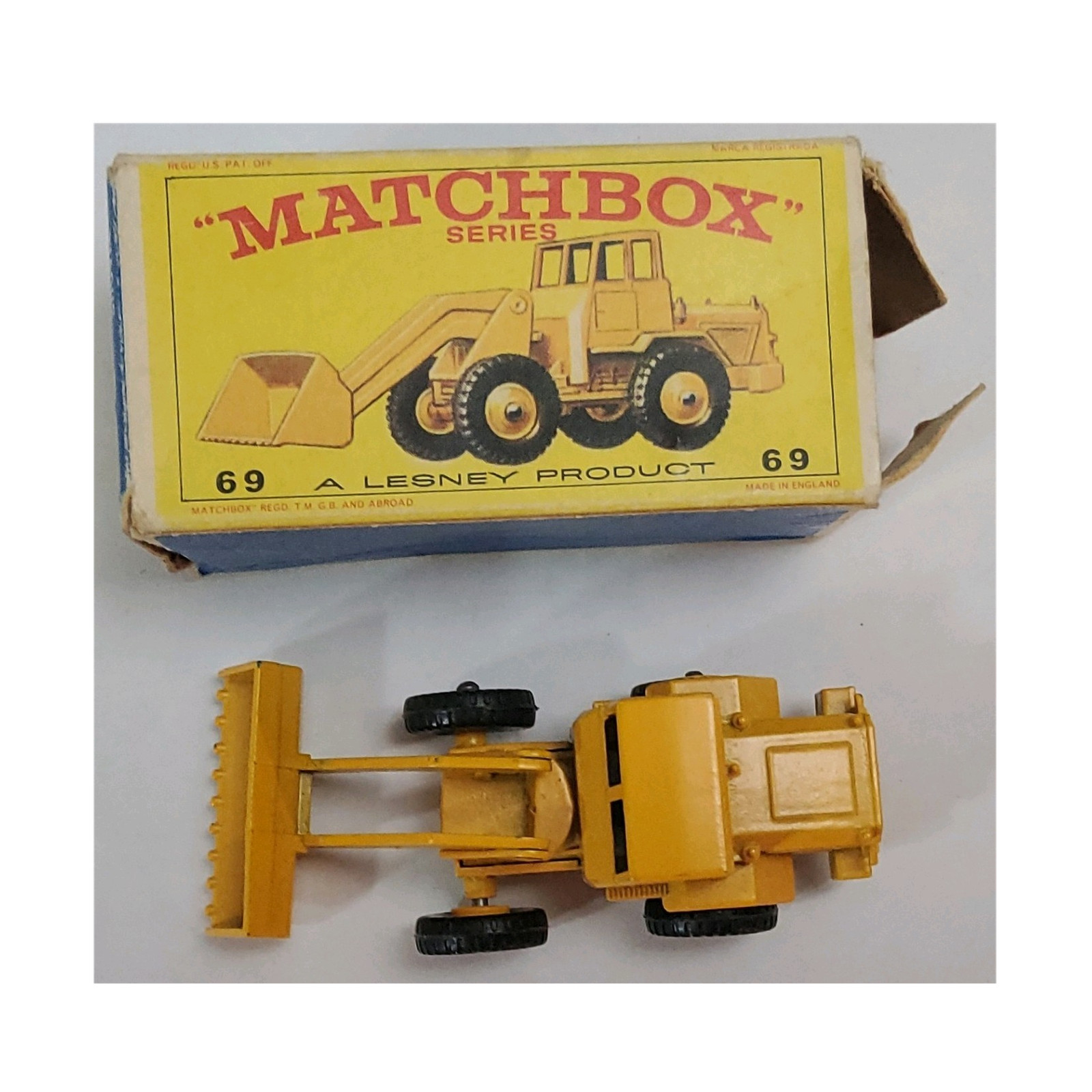 Matchbox Series Hatra Tractor Shovel Yellow Diecast No. 69 with Original Box